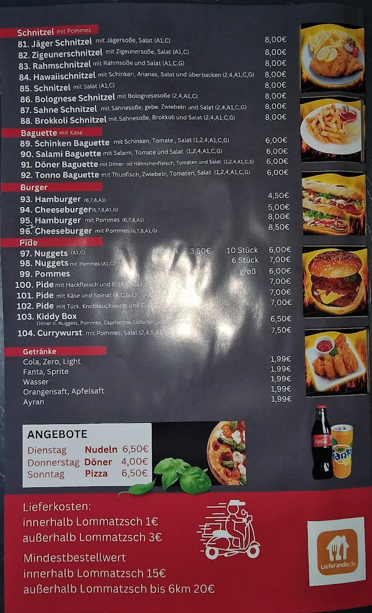 Speisekarte, Kebab Lommatzsch