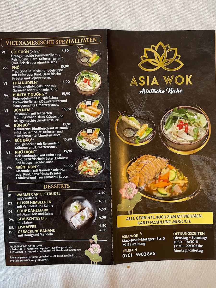 Speisekarte, Asia Wok