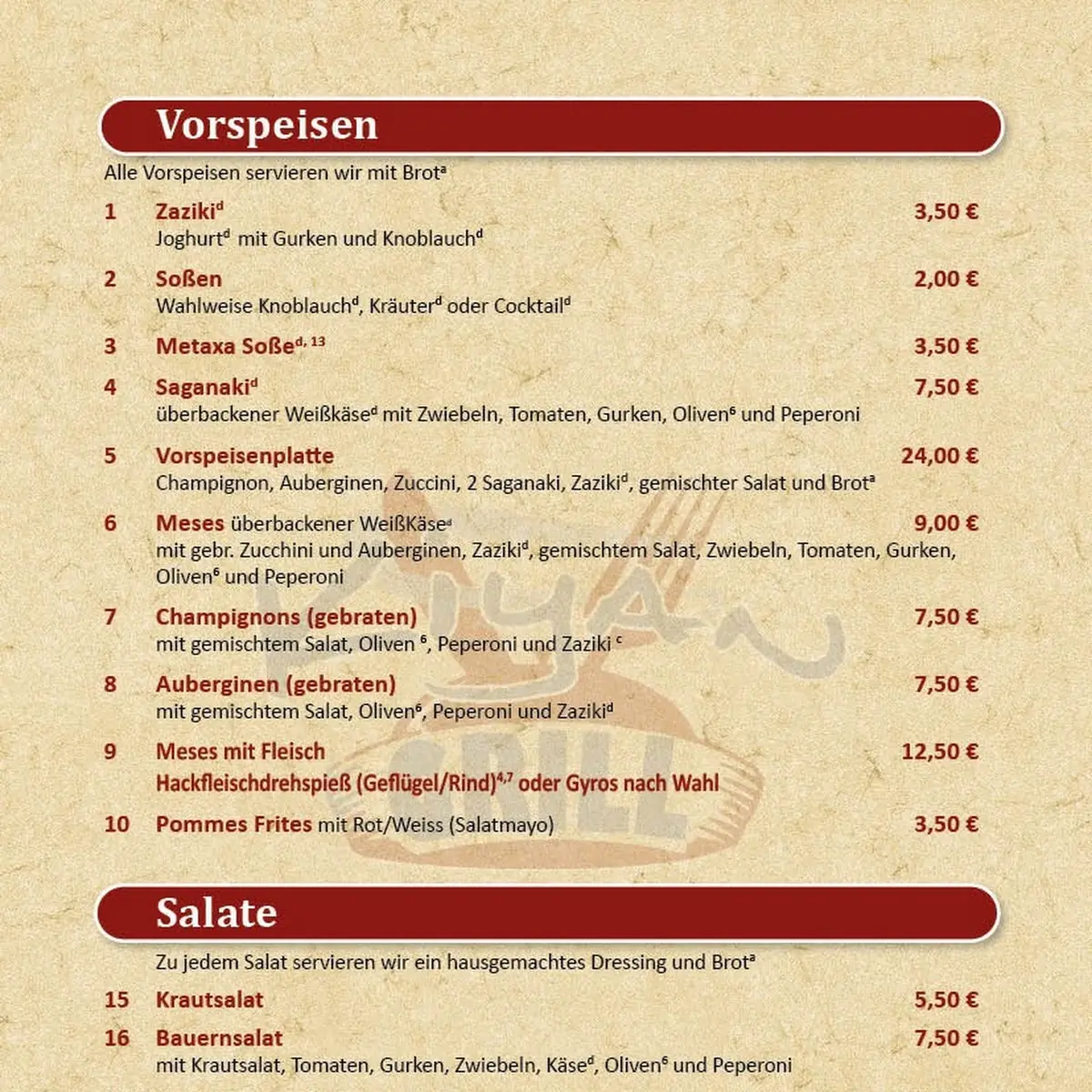 Speisekarte photo 2