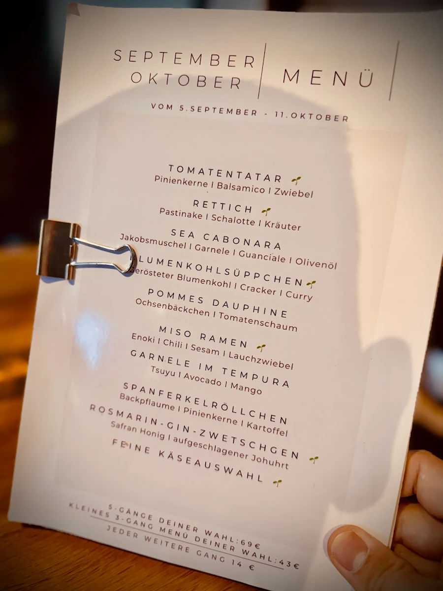 Speisekarte, Event Taste Restaurant