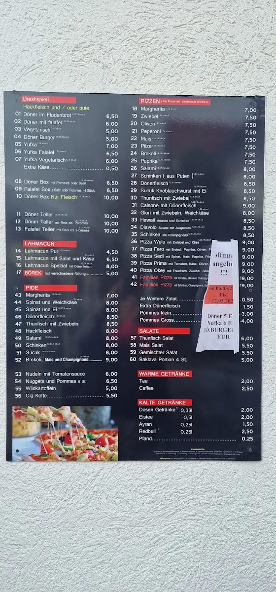 Speisekarte, OK´s KebapHaus