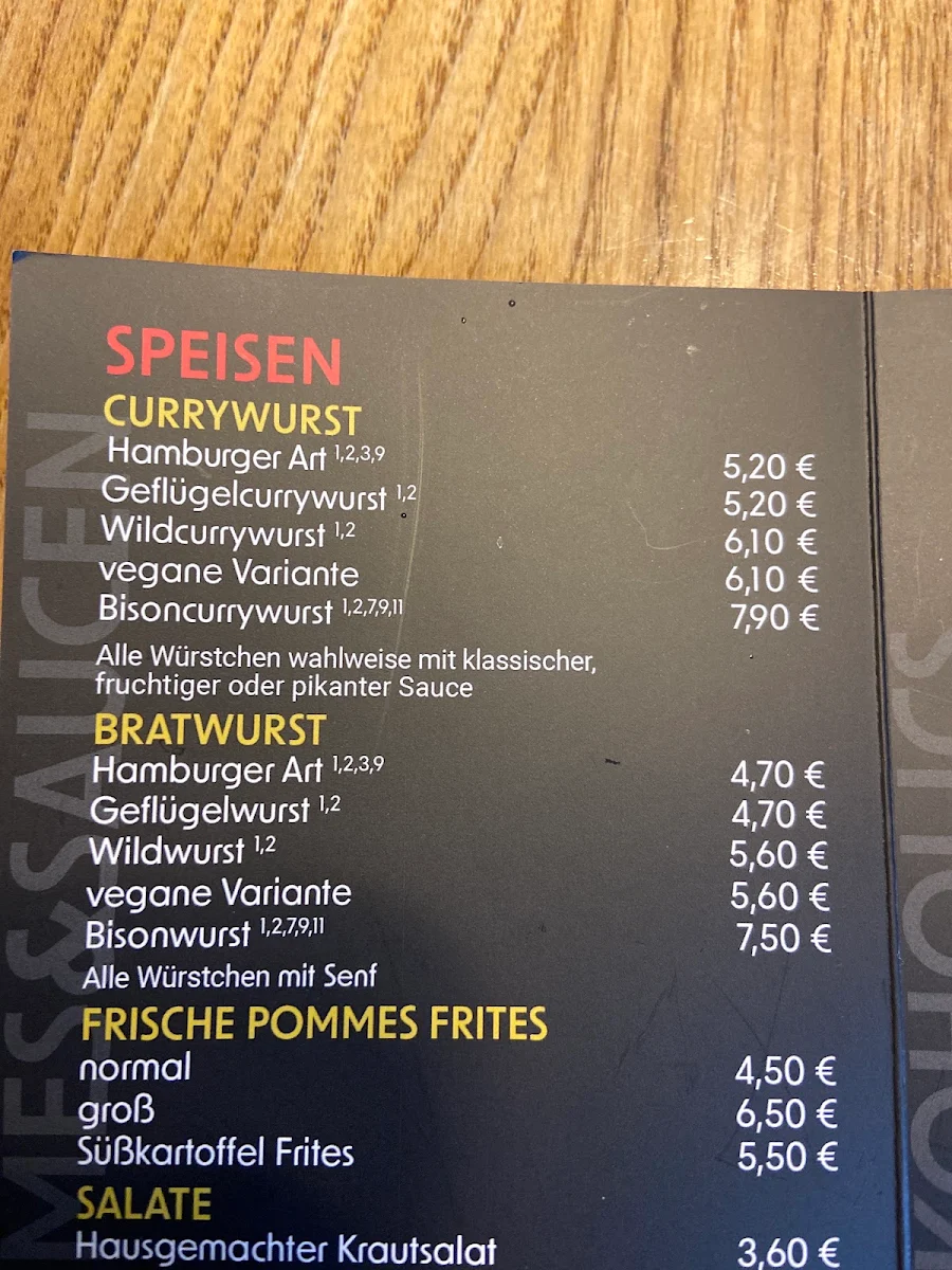 Speisekarte, Edelcurry