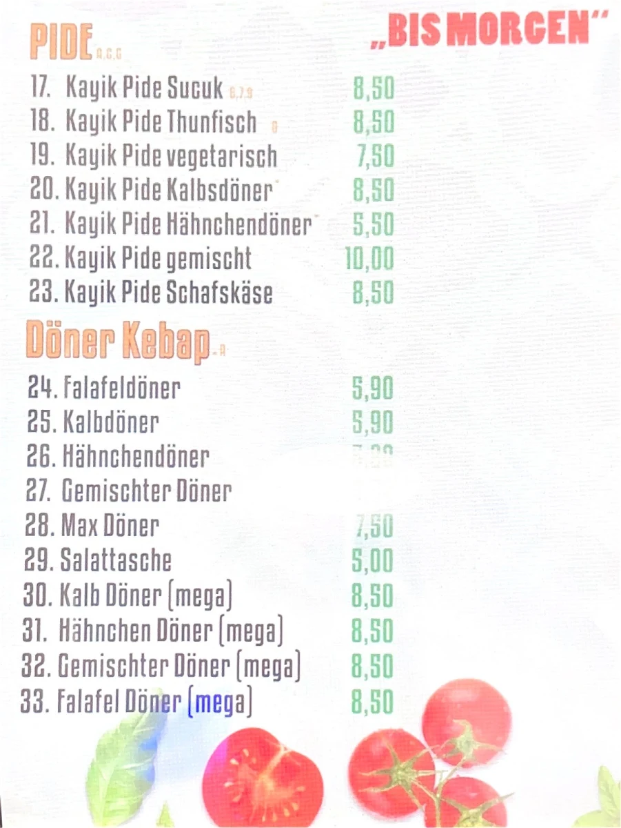 Speisekarte photo 2