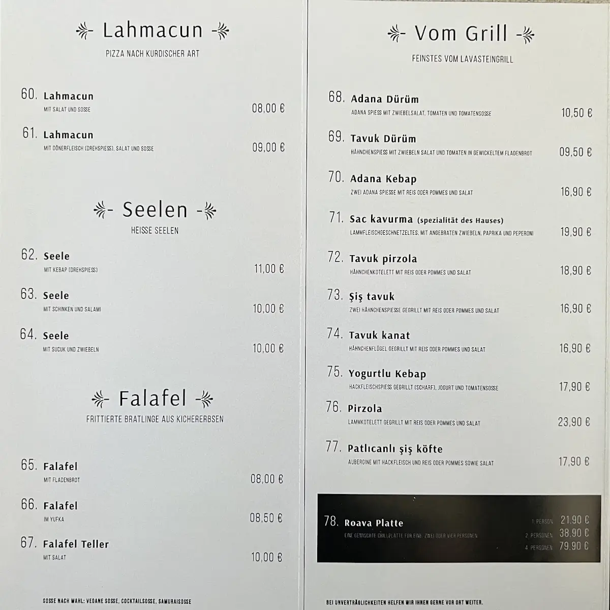 Speisekarte photo 2