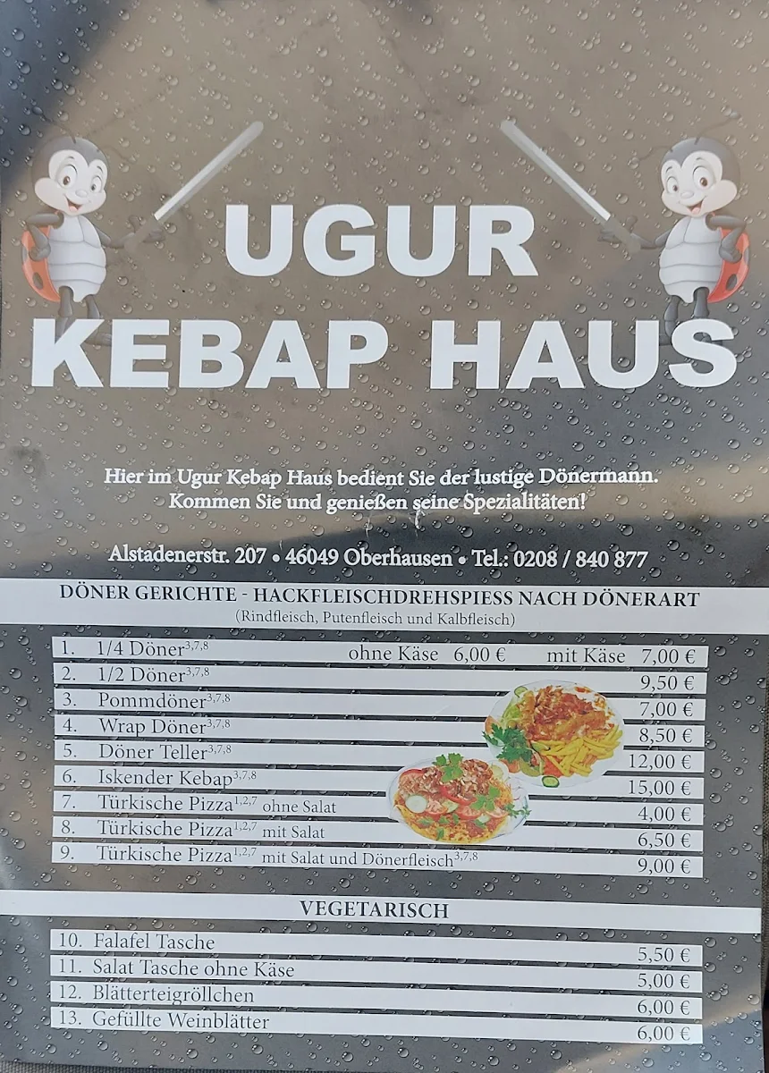 Speisekarte, Ugur Kebap Haus