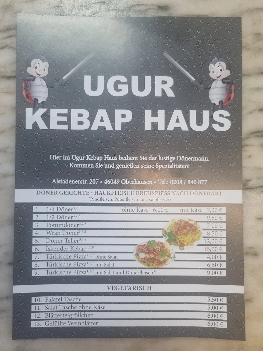 Speisekarte, Ugur Kebap Haus