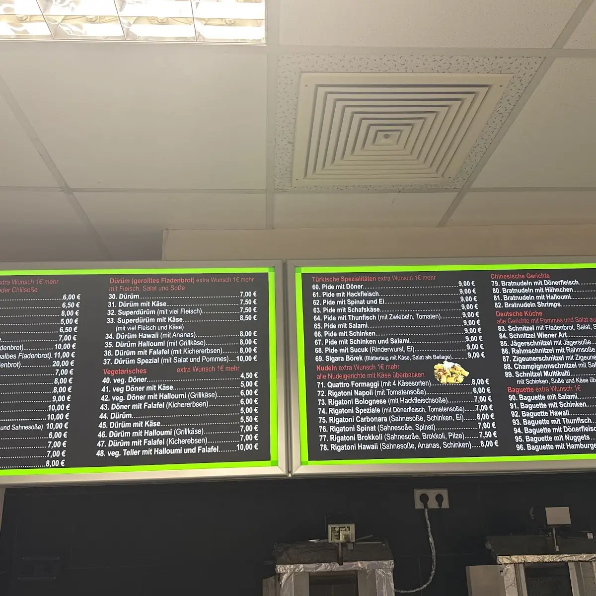 Speisekarte, Schloß Döner