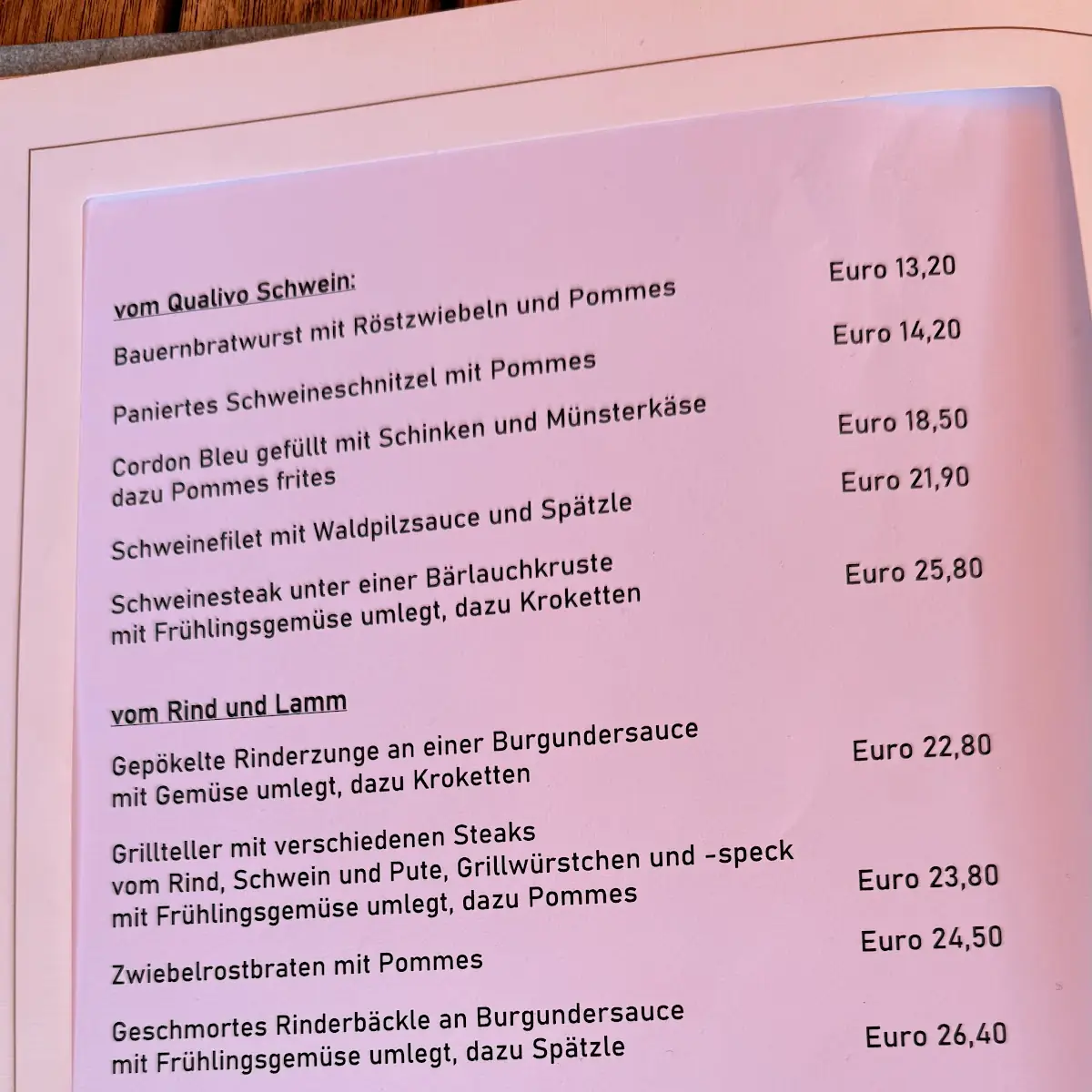 Speisekarte photo 1