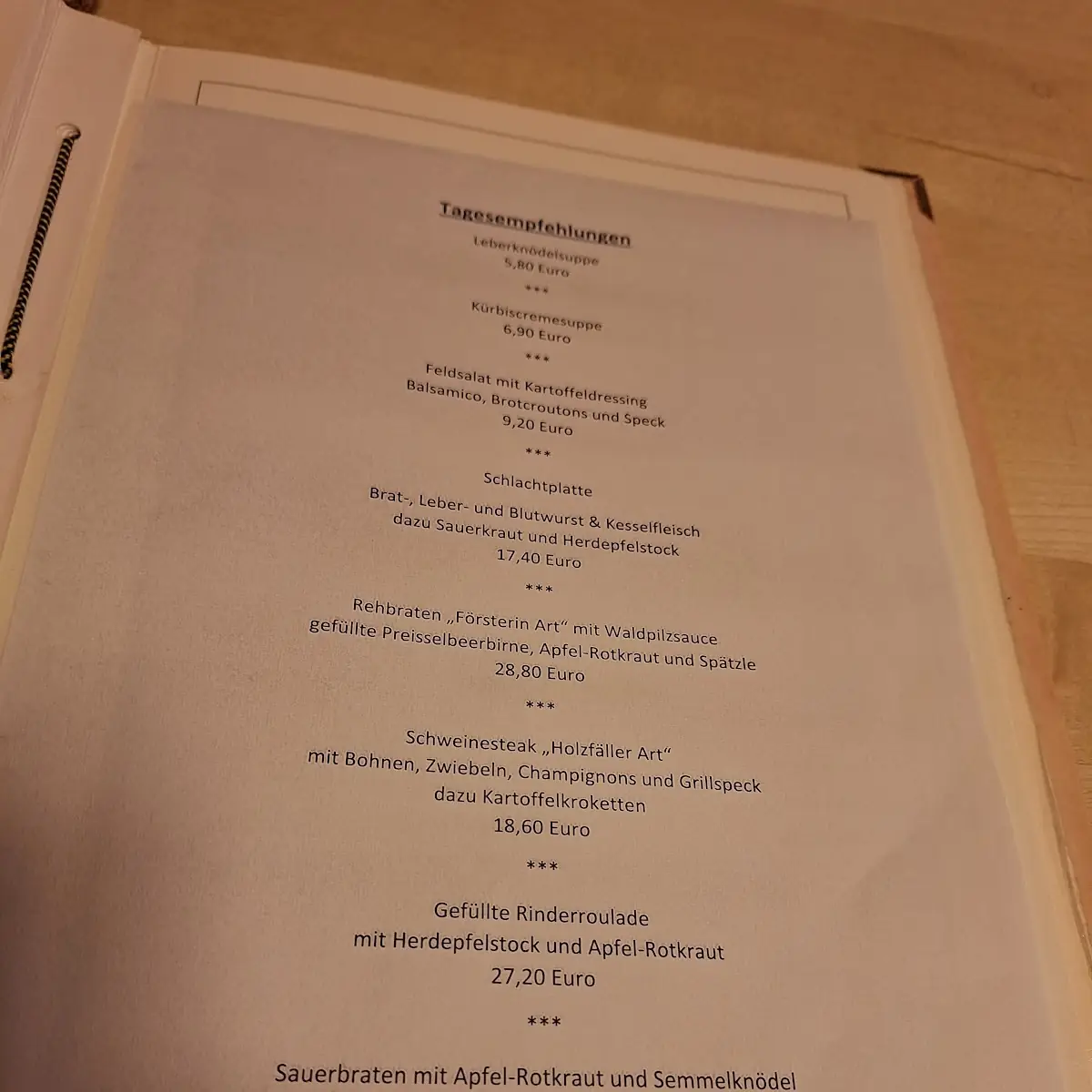 Speisekarte photo 3