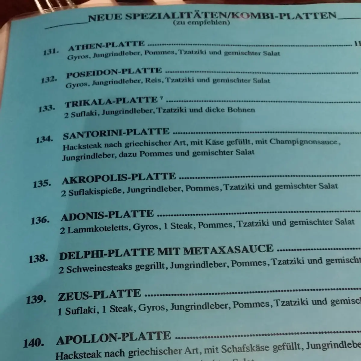 Speisekarte, Taverne Mythos