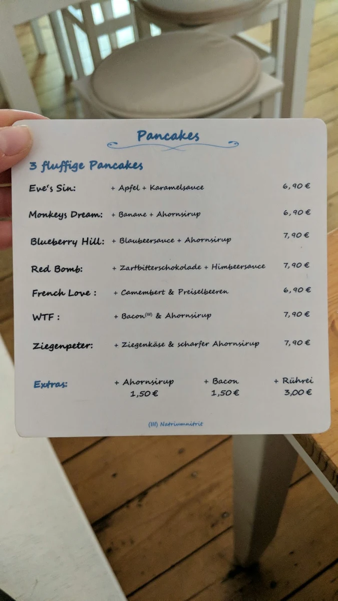 Speisekarte, Schönes Café
