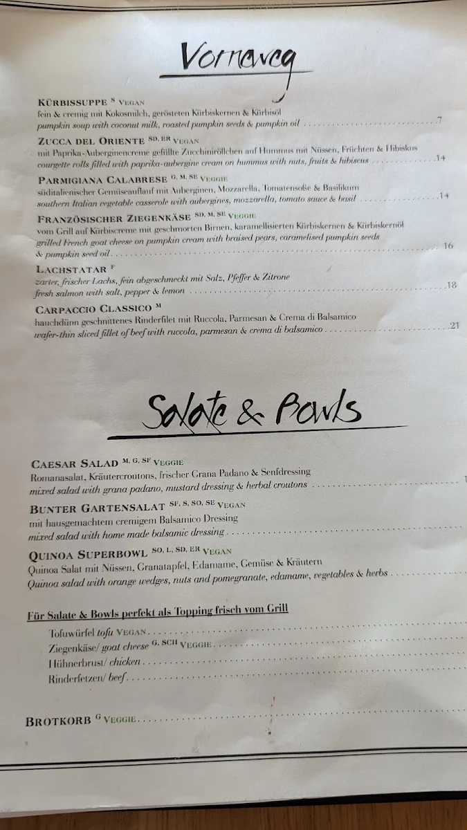 Speisekarte, Gruberei Gaumenfreuden
