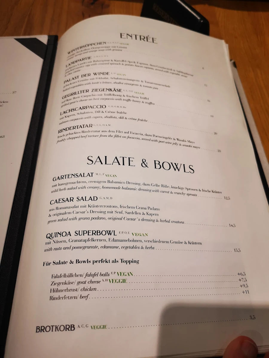 Speisekarte, Gruberei Gaumenfreuden