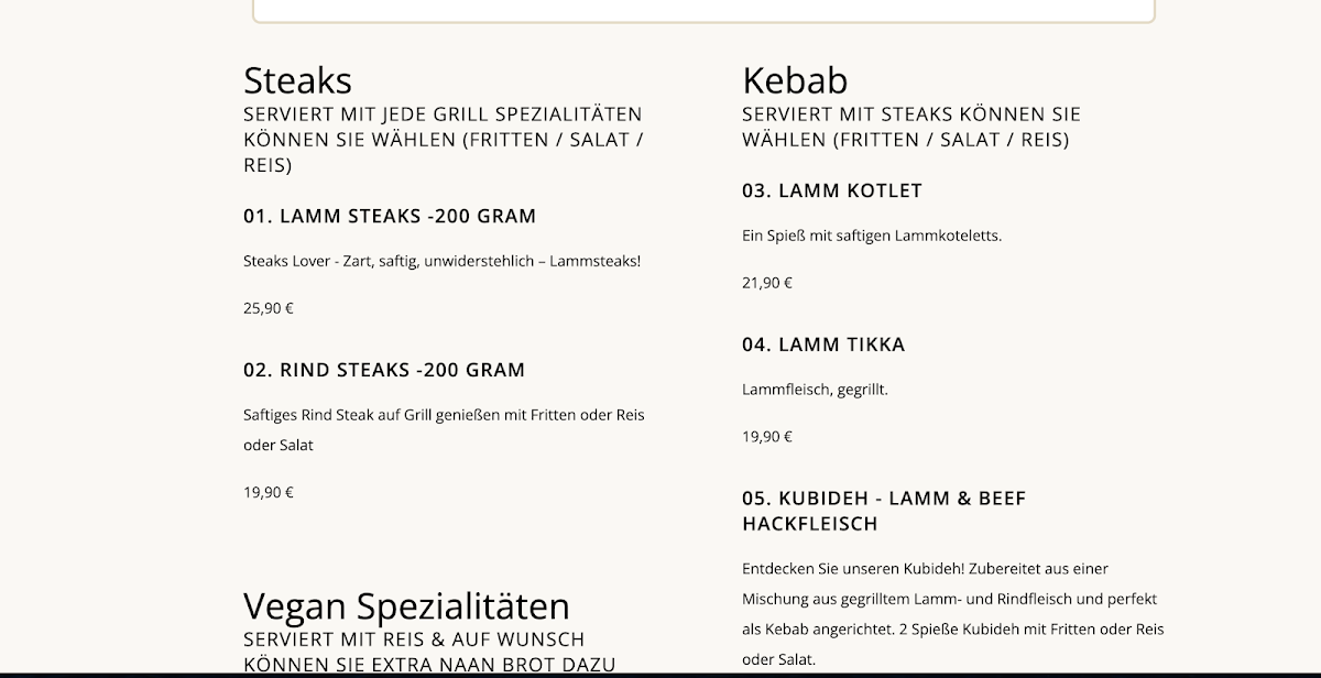 Speisekarte photo 3