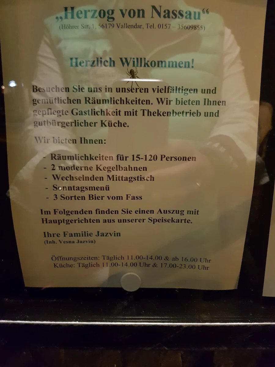 Speisekarte, Herzog von Nassau