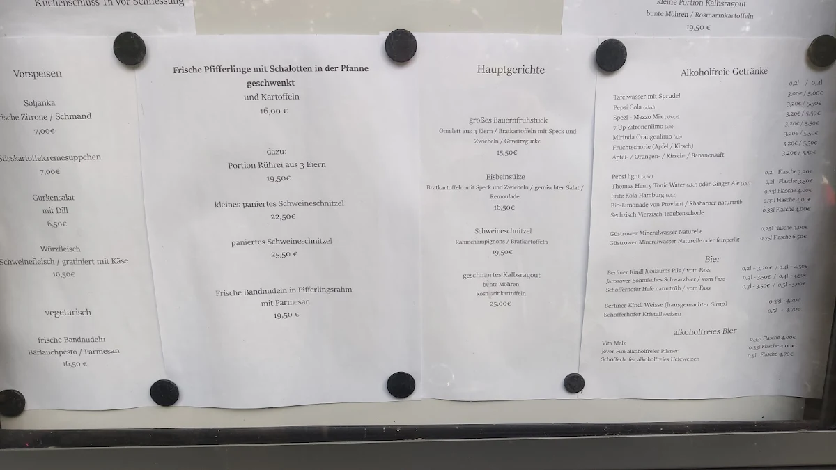 Speisekarte, Gasthaus zum Weissen Schwan