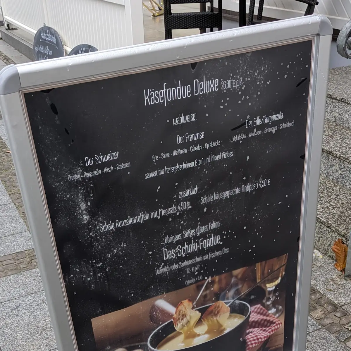 Speisekarte, Filou Restaurant am Meer