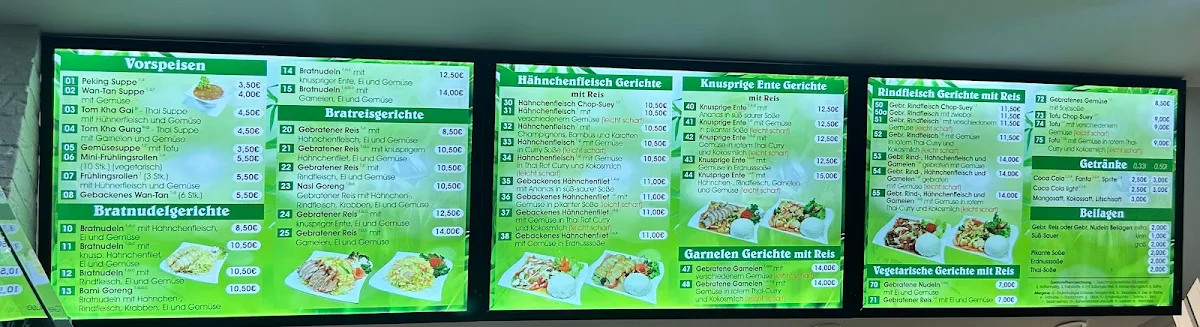 Speisekarte, Asia Wok