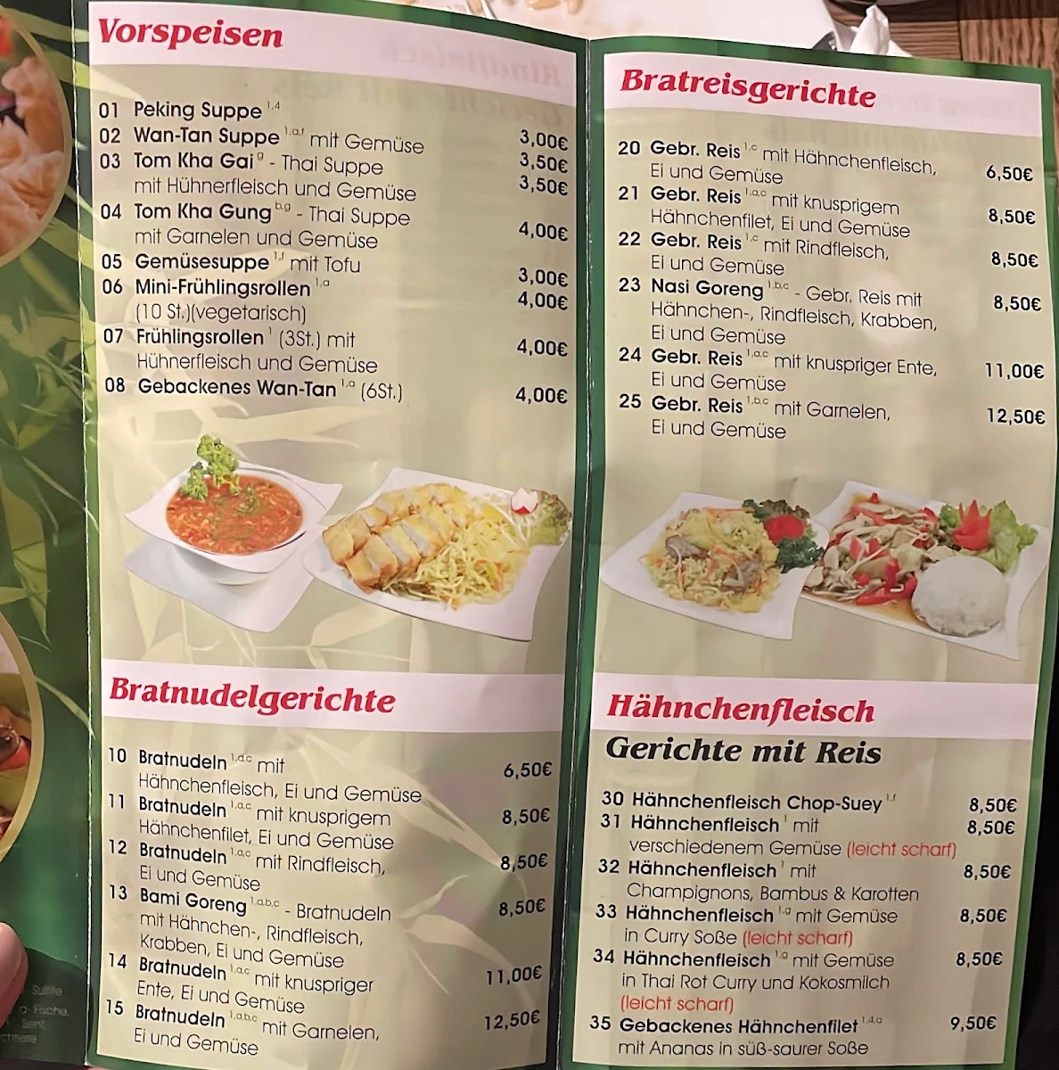 Speisekarte, Asia Wok