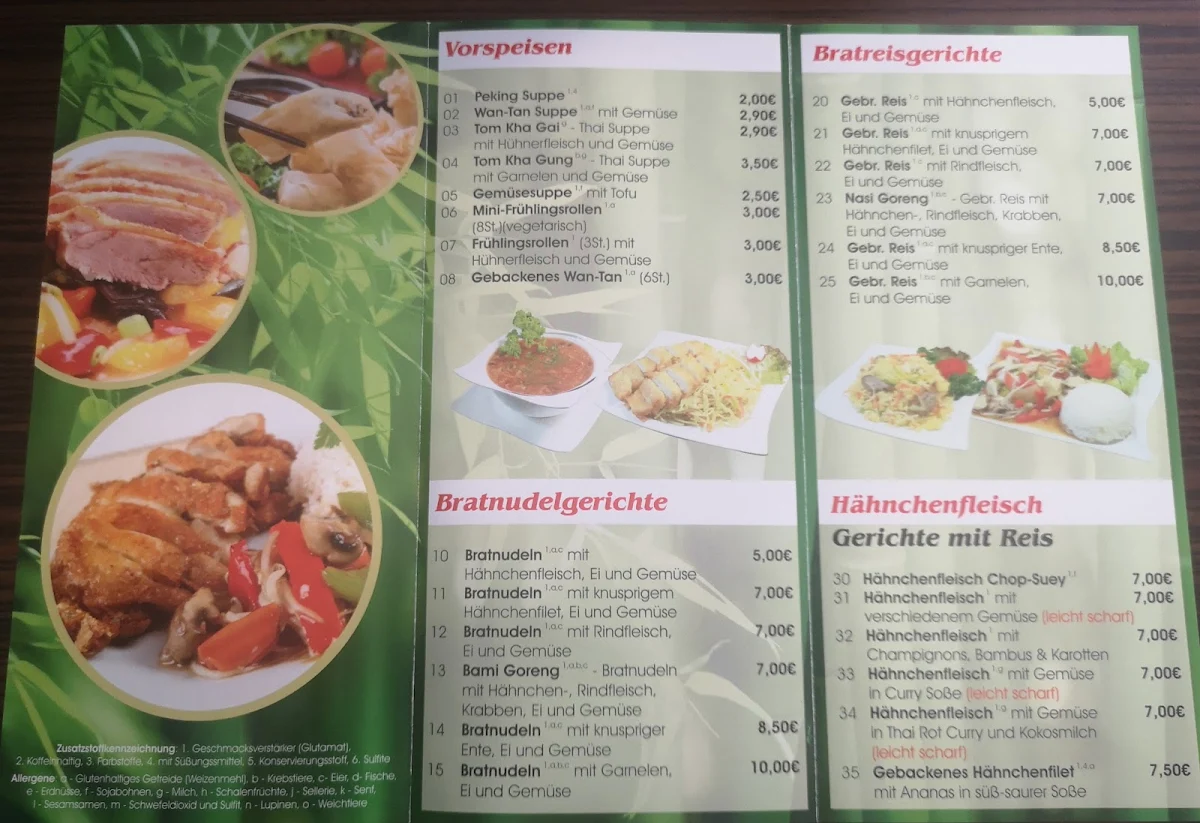 Speisekarte, Asia Wok