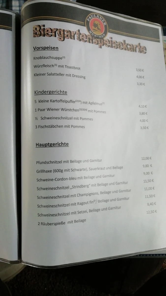 Speisekarte, Gaststätte Zum Löwen