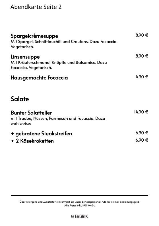 Speisekarte photo 3