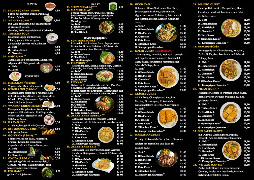 Speisekarte, Pho Viet