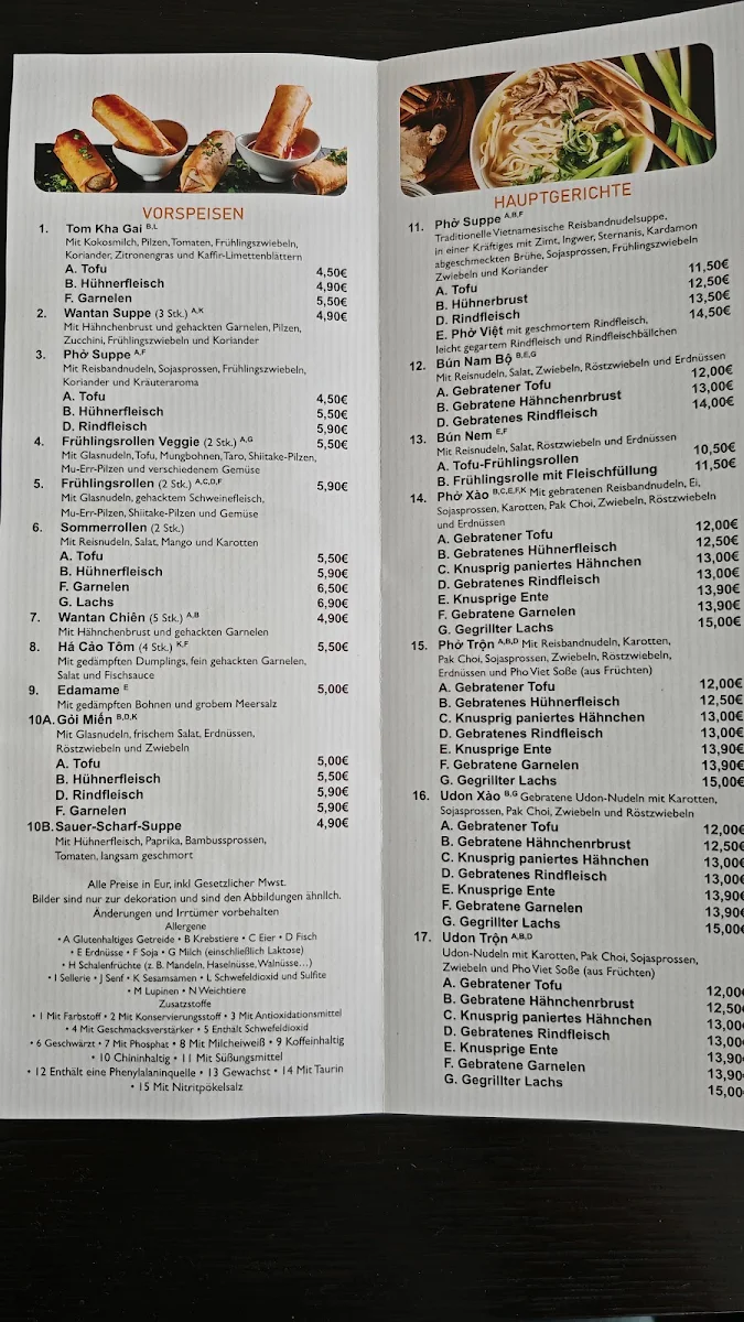 Speisekarte, Pho Viet