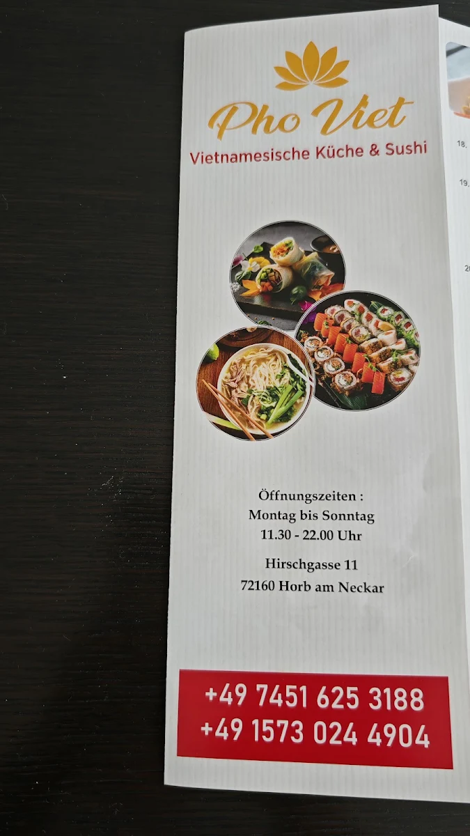 Speisekarte, Pho Viet