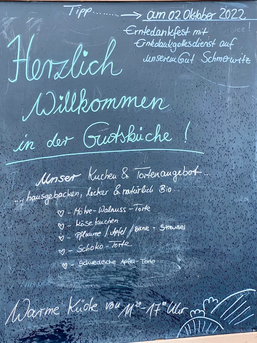 Speisekarte, Gutsküche Gut Schmerwitz