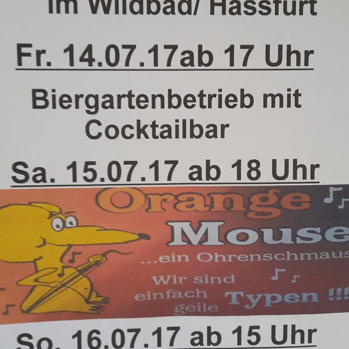 Speisekarte, Biergarten "Zur Benediktiner-Quelle" - Baron