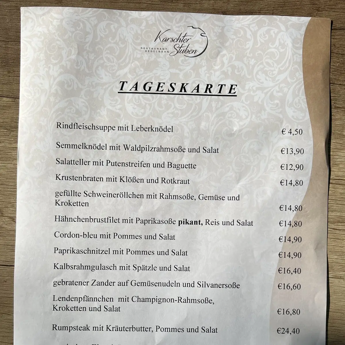 Speisekarte photo 2