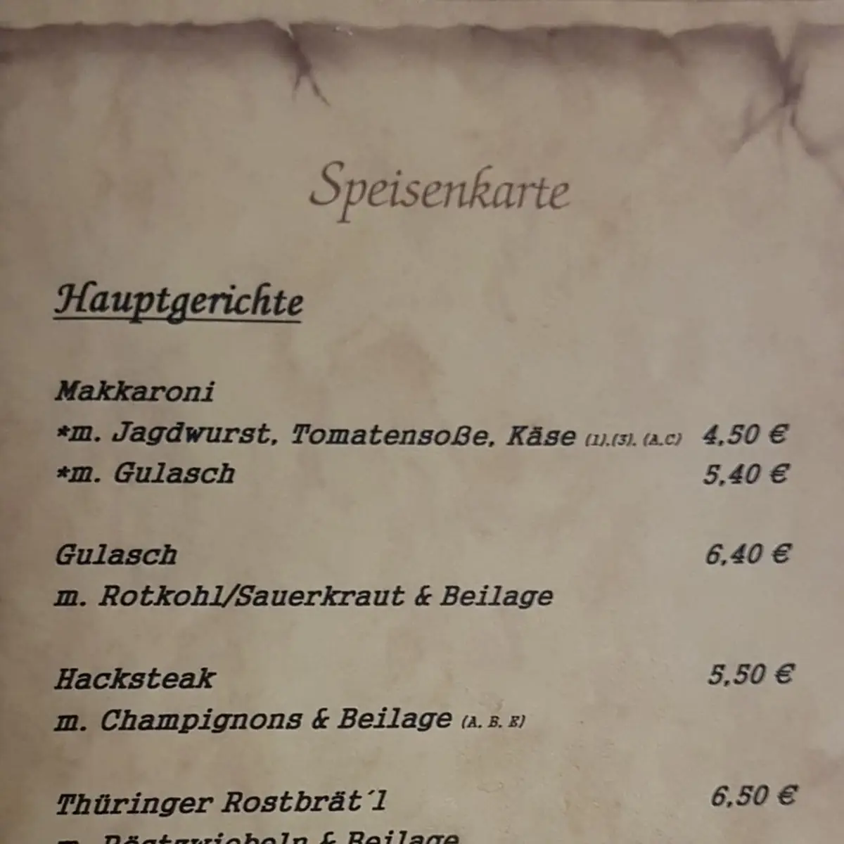 Speisekarte photo 1
