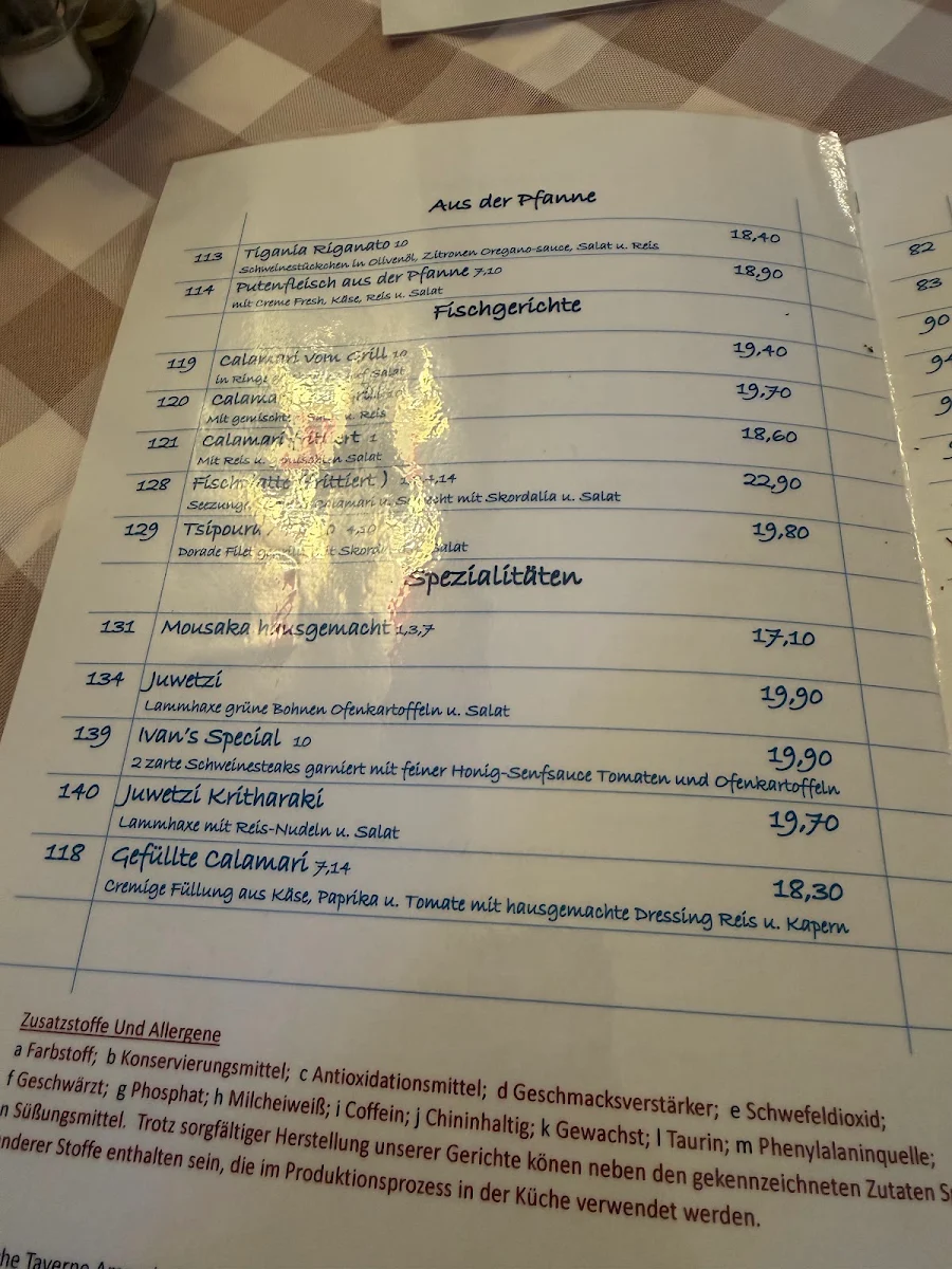 Speisekarte, Amperlust • Griechisches Restaurant