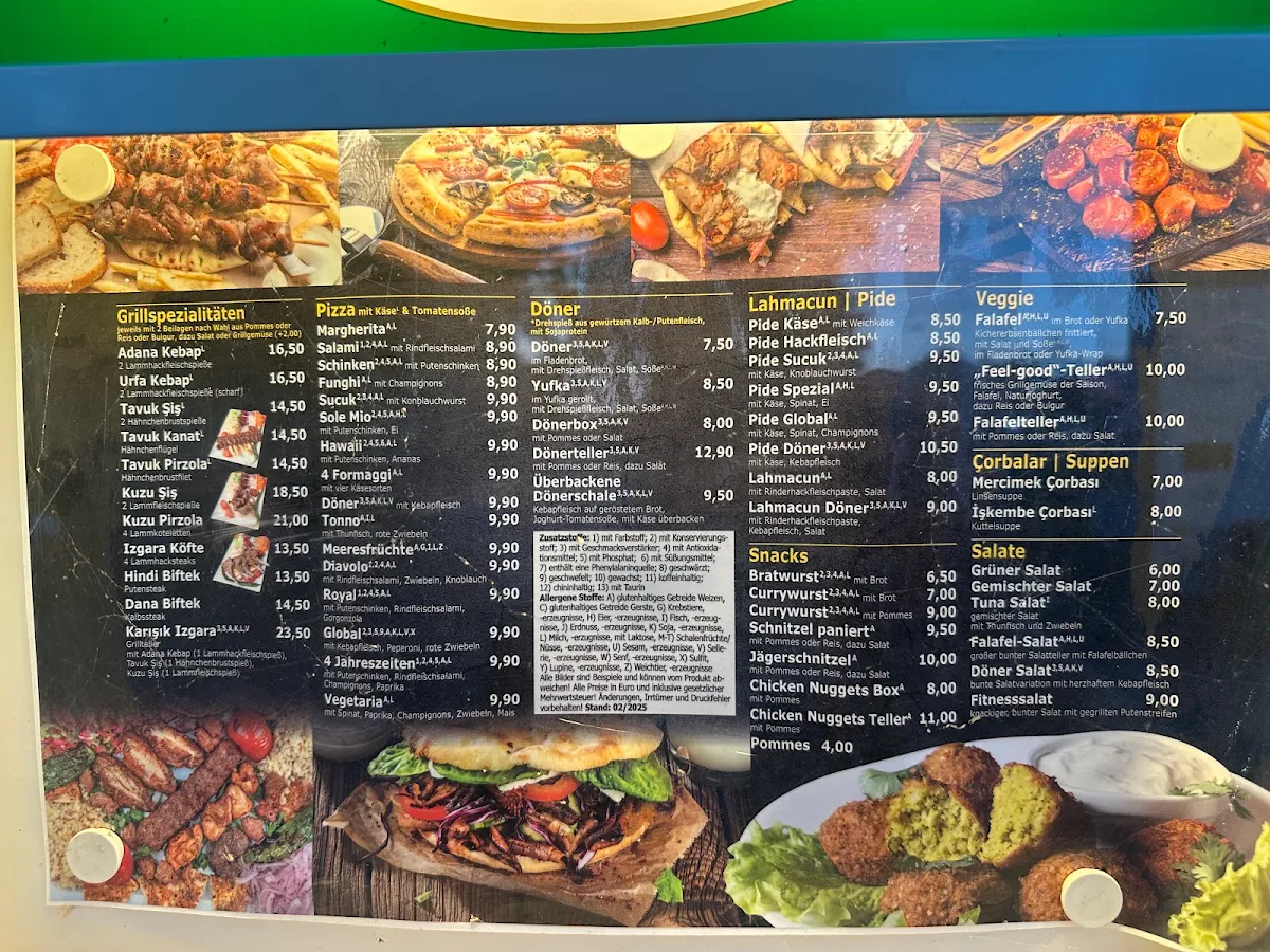 Speisekarte, Global Grill