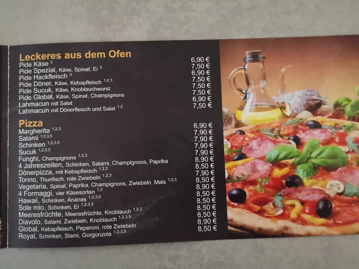 Speisekarte, Global Grill