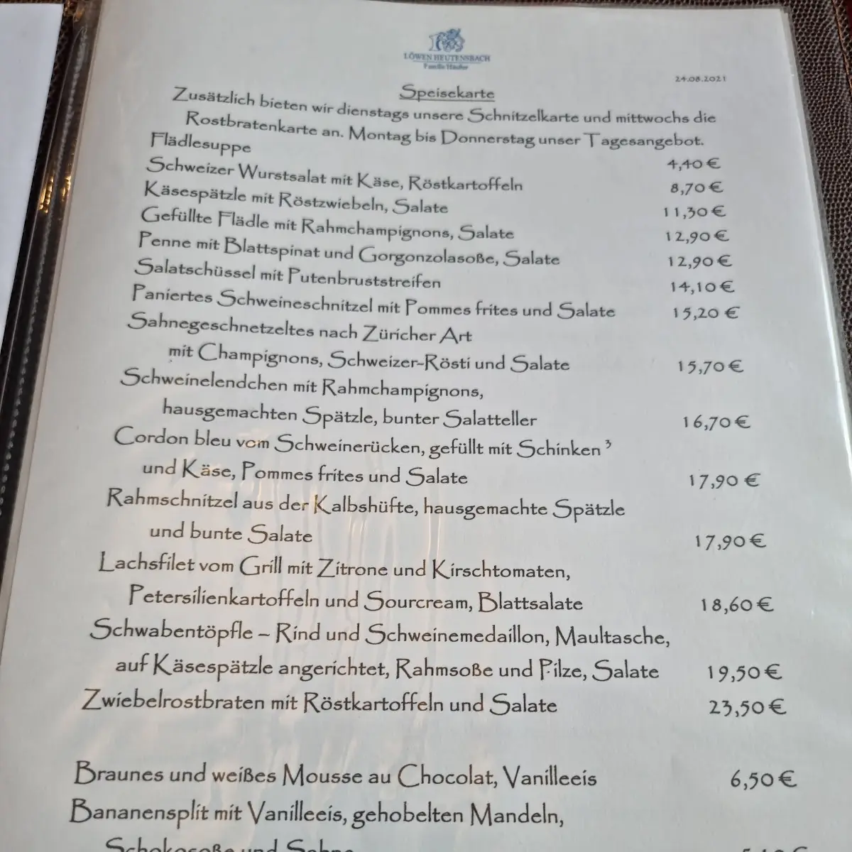 Speisekarte photo 5