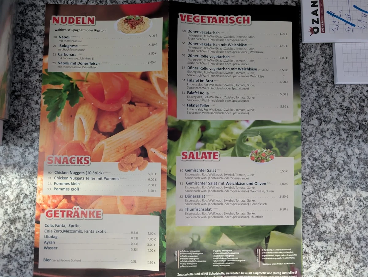 Speisekarte, Azad Grill