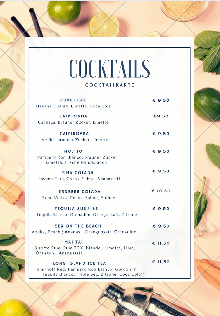 Speisekarte, Restaurant-Pizzeria Antico
