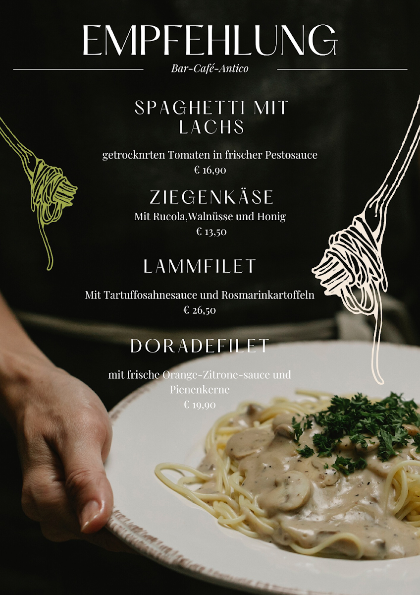 Speisekarte, Restaurant-Pizzeria Antico