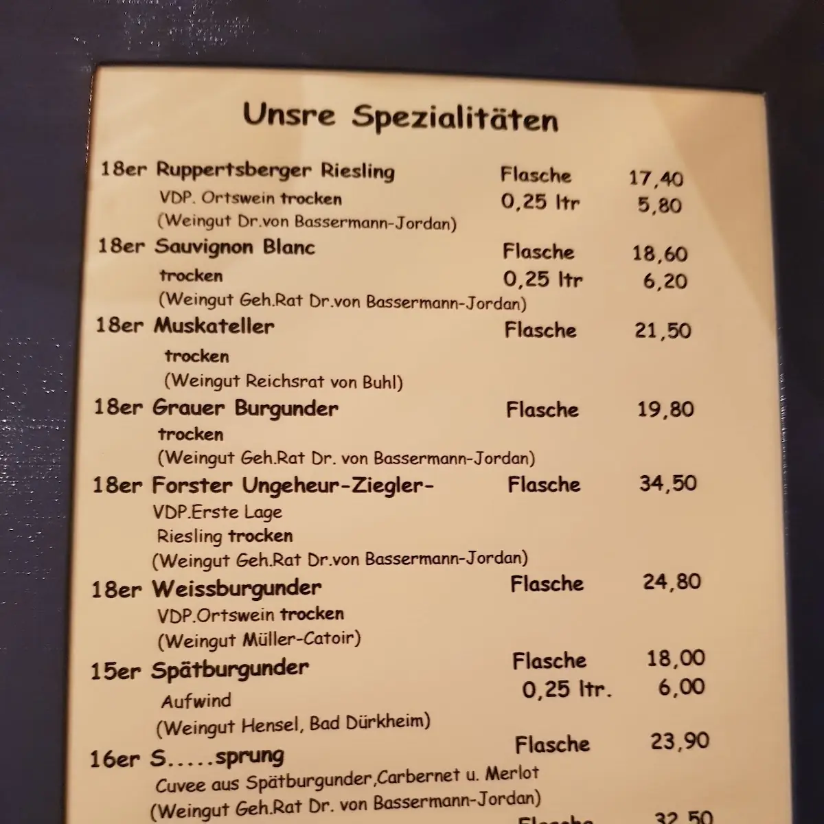 Speisekarte photo 3