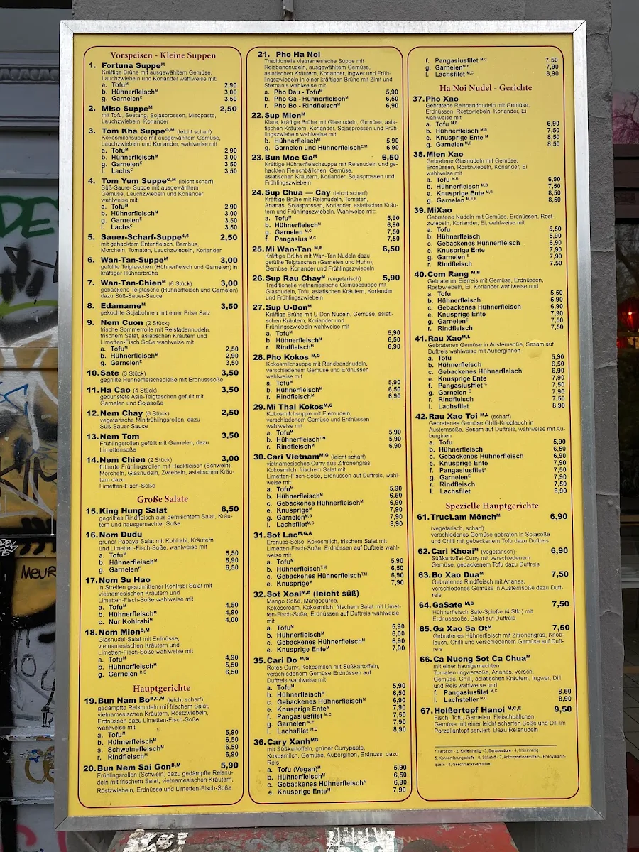 Speisekarte, 6868 Restaurant