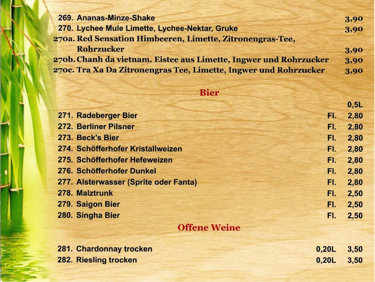 Speisekarte, 6868 Restaurant