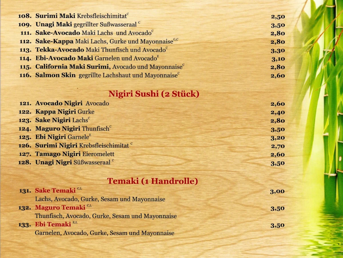 Speisekarte, 6868 Restaurant
