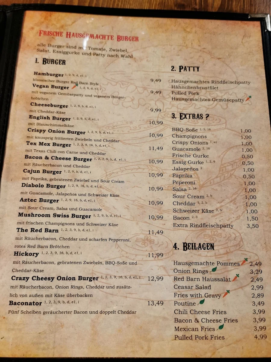 Speisekarte, Red Barn | Western BBQ Restaurant