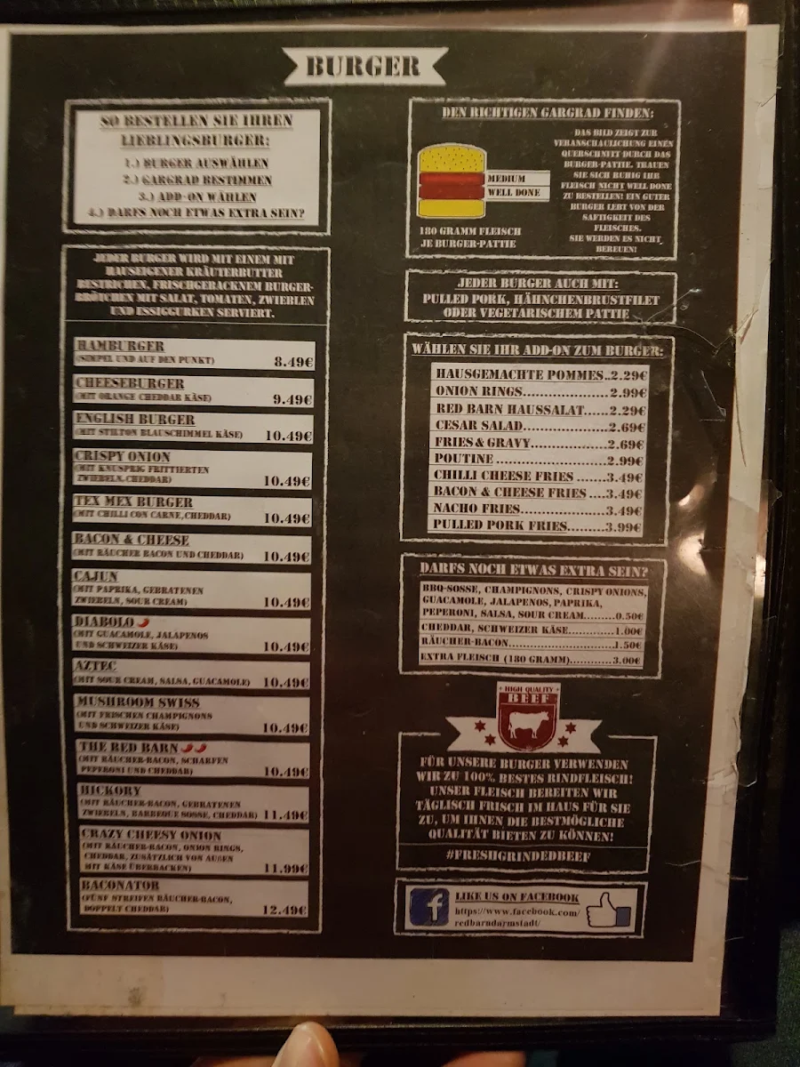 Speisekarte, Red Barn | Western BBQ Restaurant