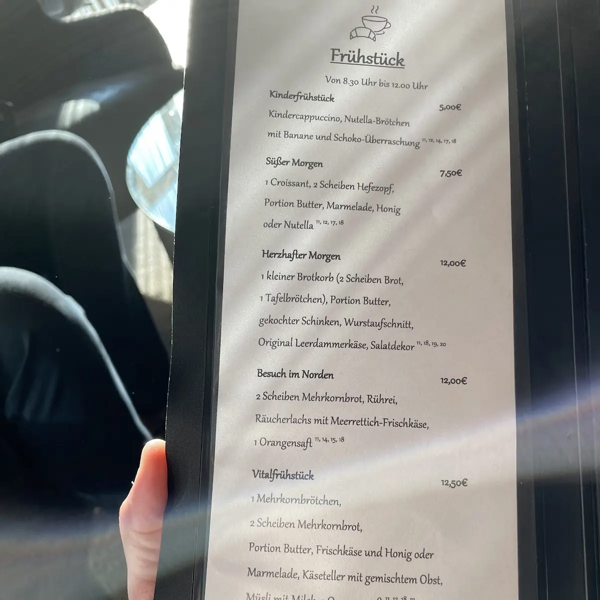 Speisekarte, Bäckerei Kalik