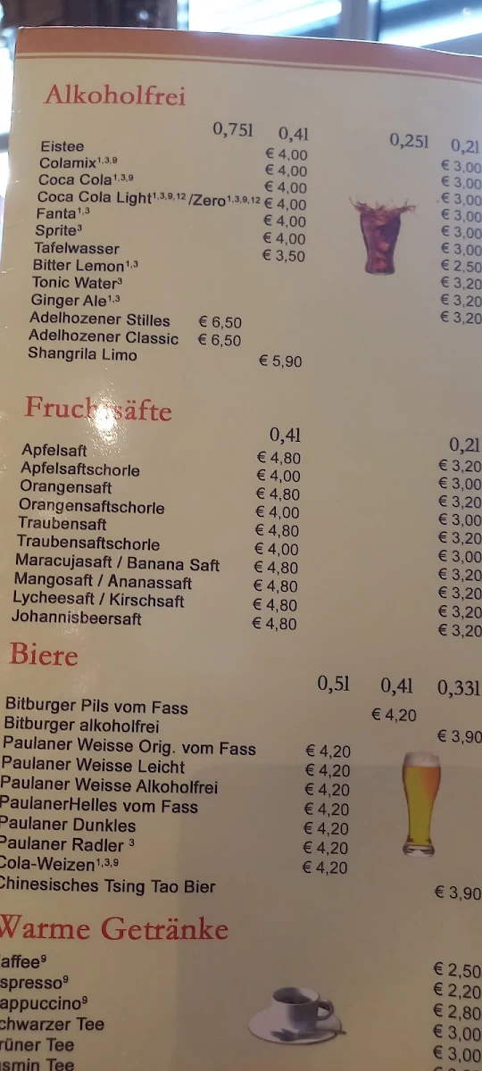 Speisekarte, Shangri-La