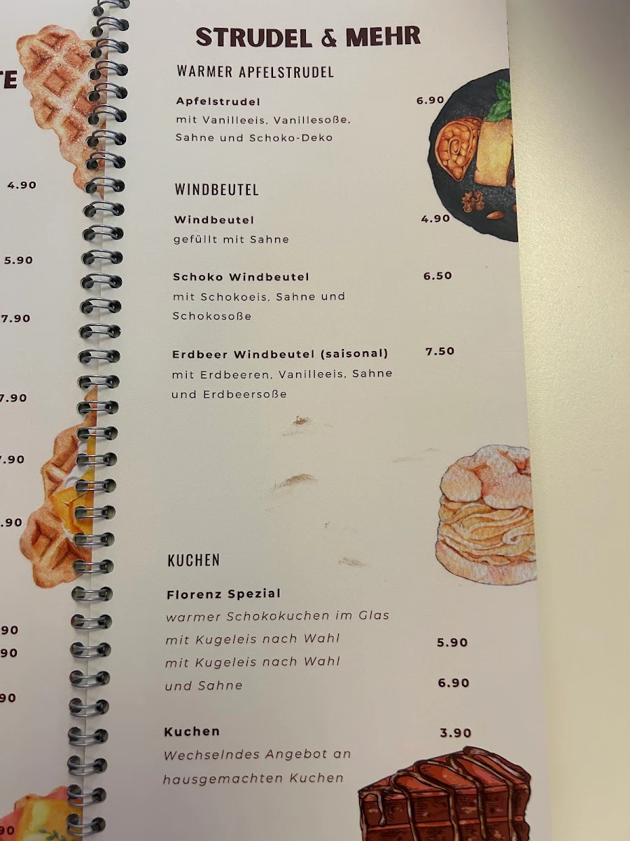 Speisekarte, Eiscafé Florenz Leipzig