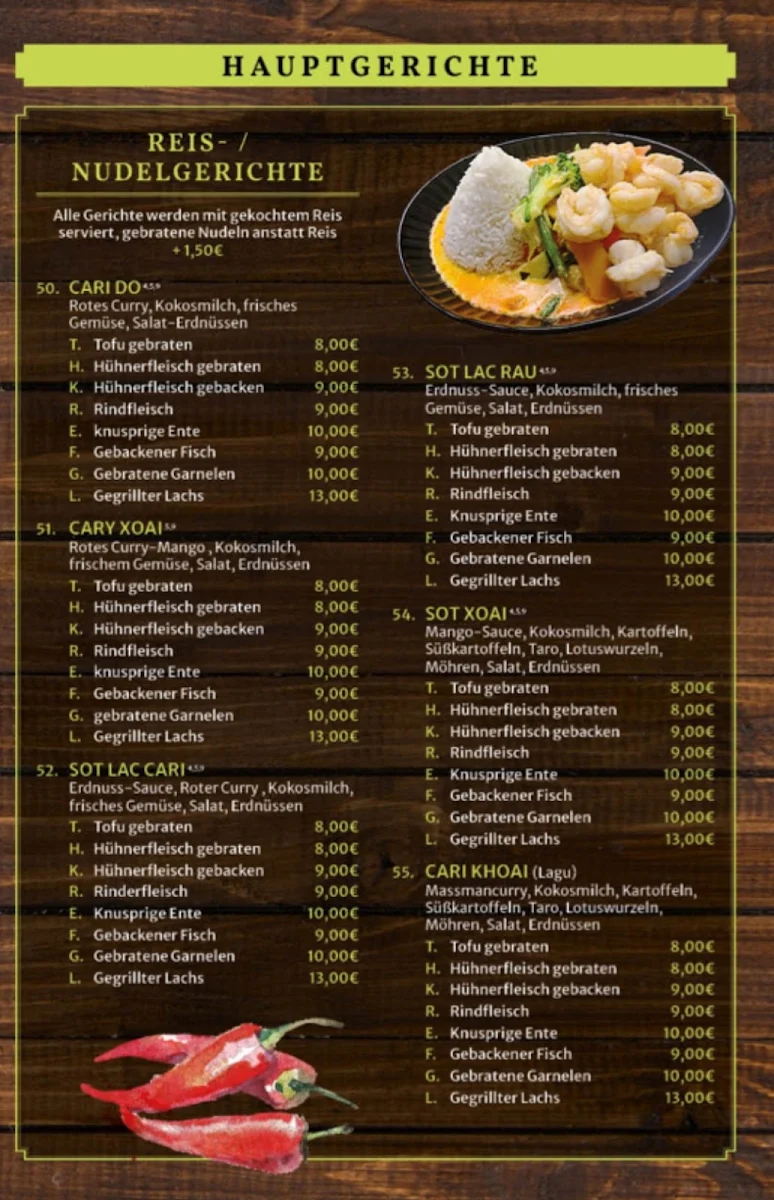 Speisekarte, Pho Phan